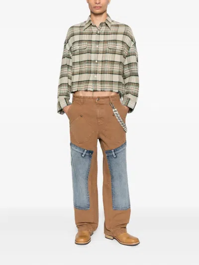 Andersson Bell Patchwork Panel Jeans In Brown