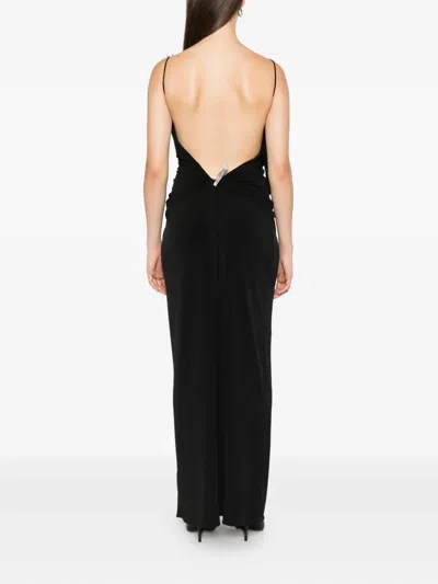 Coperni Draped Washing-clip Evening Dress In Black