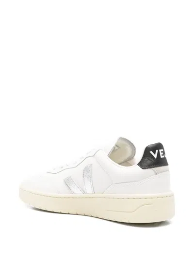 Veja V-90 Ot White Silver Black Sneakers In White