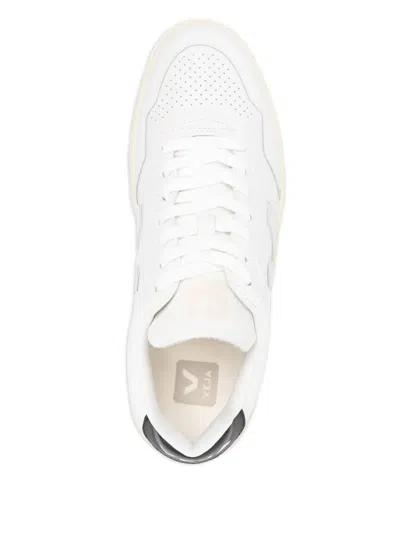 Veja V-90 Ot White Silver Black Sneakers In White
