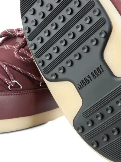 Moon Boot Lace-up Mule Boots In Red