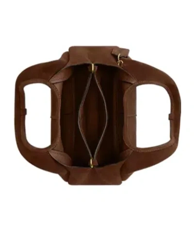 Coach Suede Tote Bag Detachable Strap In Brown