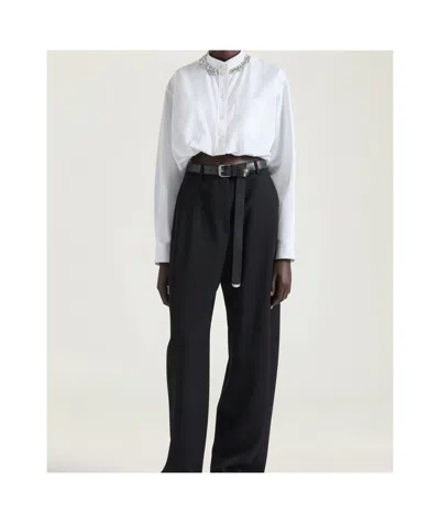 Givenchy Chemise Cropped En Popeline Avec Cristaux In White