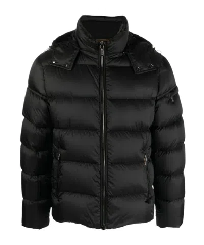 Moorer Padded Jackets With Hood And Side Pockets In Black