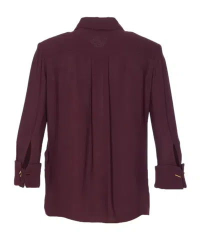 Elisabetta Franchi Shirt With Chest Pockets And Collared Neck In Red