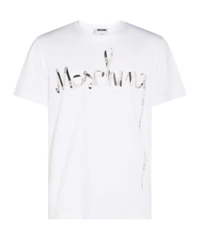 Moschino Couture Printed Cotton Tshirt In White