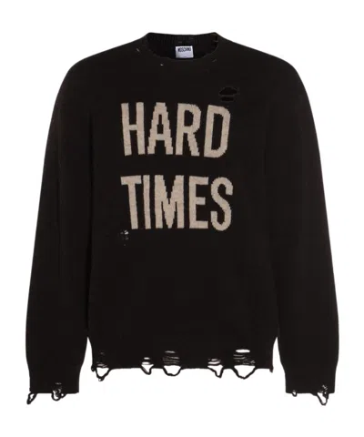 Moschino Couture Shetland Wool Pullover In Brown