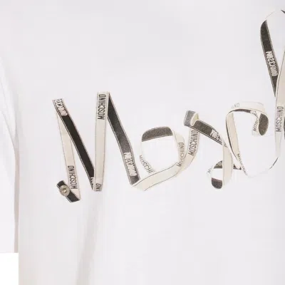 Moschino Couture Printed Cotton Tshirt In White