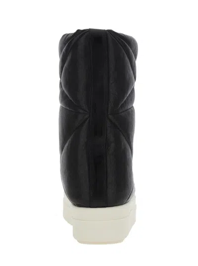 Rick Owens Italian Leather Boot For Men In Black