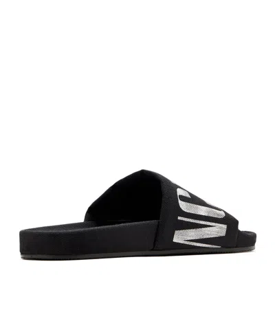 Balenciaga Slide Sandals With Flat Sole And Open Toe In Black