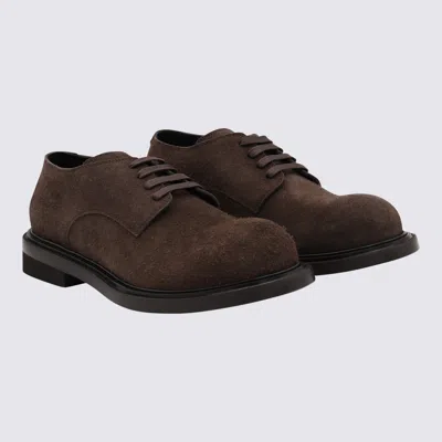 Moschino Lace-up Brogues Leather Sole In Brown