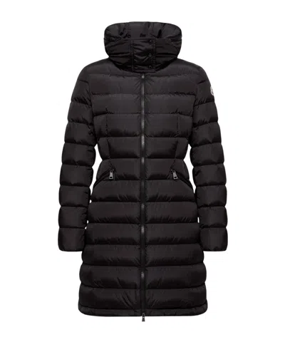 Moncler Black Flammette Down Jacket In Nylon Technique