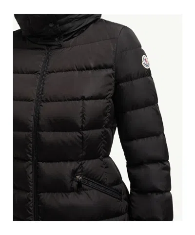 Moncler Black Flammette Down Jacket In Nylon Technique