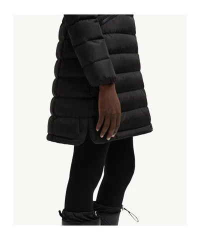 Moncler Black Flammette Down Jacket In Nylon Technique