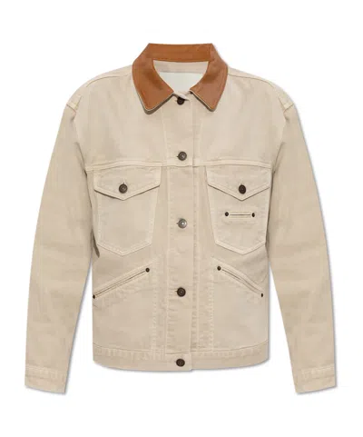Isabel Marant Long Sleeve Denim Jacket In Neutral