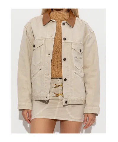 Isabel Marant Long Sleeve Denim Jacket In Neutral