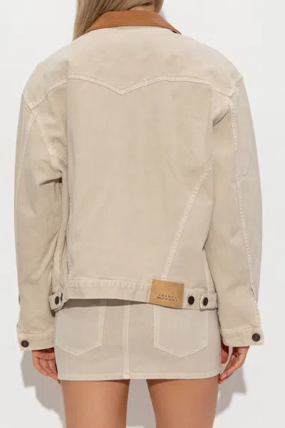 Isabel Marant Long Sleeve Denim Jacket In Neutral