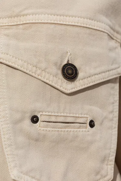 Isabel Marant Long Sleeve Denim Jacket In Neutral