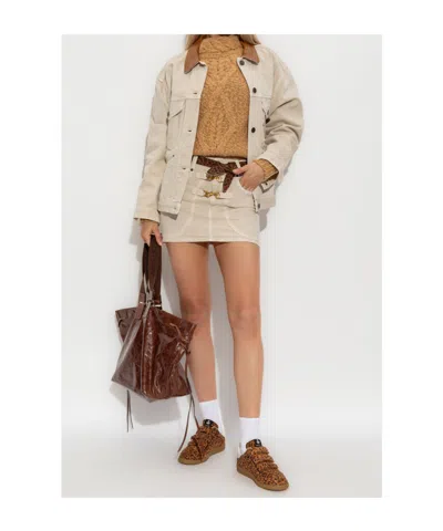Isabel Marant Long Sleeve Denim Jacket In Neutral