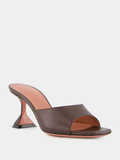 Amina Muaddi Lupita Open-toe Sculptural-heel Sandals In Brown