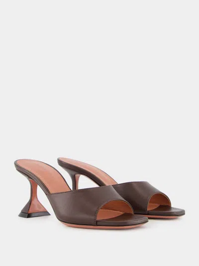 Amina Muaddi Lupita Open-toe Sculptural-heel Sandals In Brown