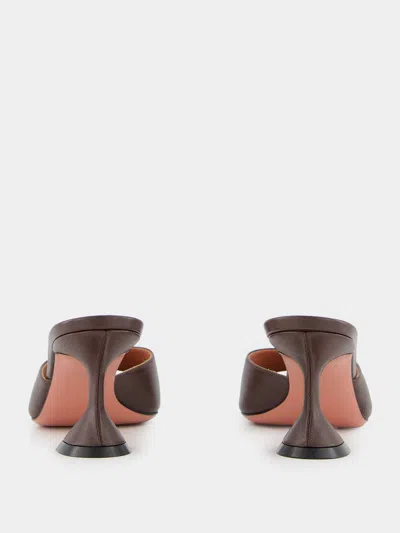 Amina Muaddi Lupita Open-toe Sculptural-heel Sandals In Brown