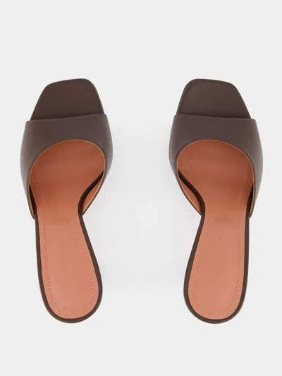 Amina Muaddi Lupita Open-toe Sculptural-heel Sandals In Brown
