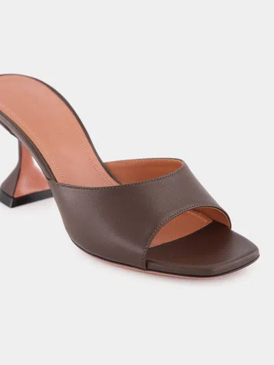 Amina Muaddi Lupita Open-toe Sculptural-heel Sandals In Brown