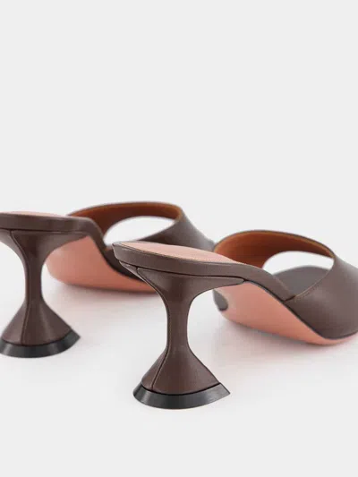 Amina Muaddi Lupita Open-toe Sculptural-heel Sandals In Brown