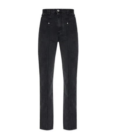 Isabel Marant Five-pocket Trousers With Belt Loops And Contrast Stitching In Black
