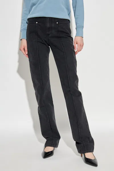 Isabel Marant Five-pocket Trousers With Belt Loops And Contrast Stitching In Black