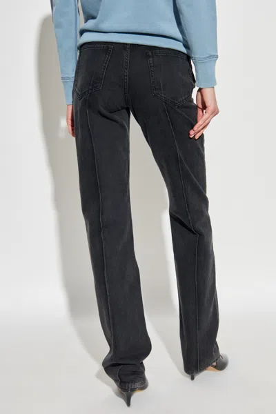 Isabel Marant Five-pocket Trousers With Belt Loops And Contrast Stitching In Black