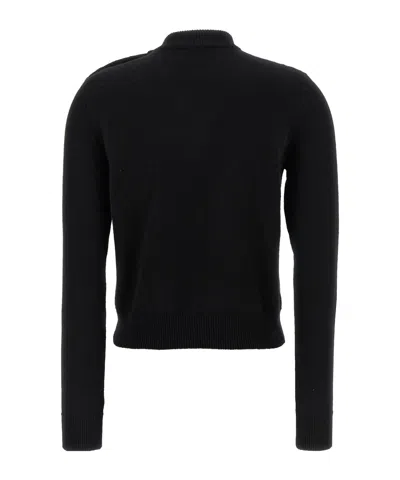 Balmain Eco-cashmere Button Sweater Sweaters And Cardigans Black In Black