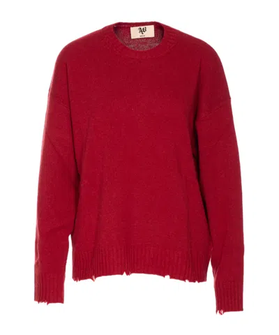 Aniye By Red Viven Round Neck Sweater In Red