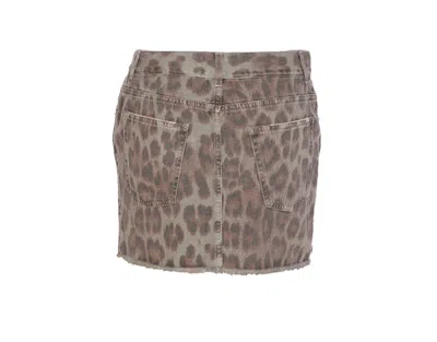 Aniye By Leopard-print Distressed Mini Skirt In Brown
