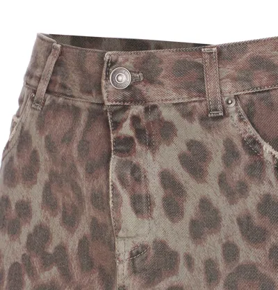 Aniye By Leopard-print Distressed Mini Skirt In Brown