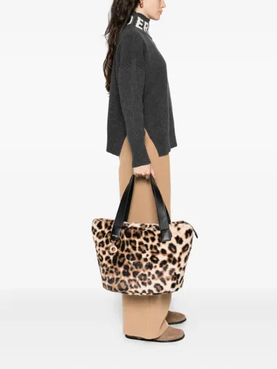 Liu •jo Leopard Print Faux Fur Shoulder Bag In Animal Print