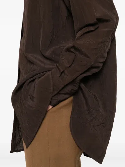 Studio Nicholson Textured Button-down Shirt In Brown