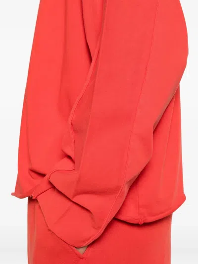 Entire Studios Raw-edge Cotton T-shirt In Red