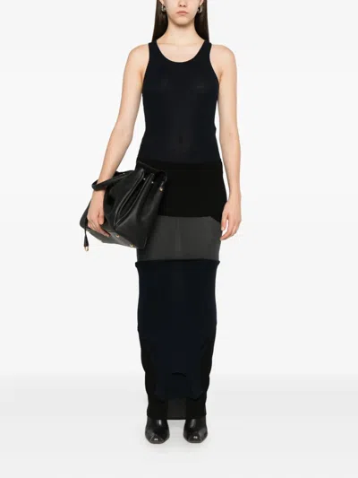 Balenciaga Women Upside Down Long Dress In Black