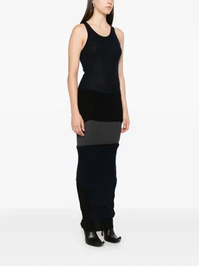 Balenciaga Women Upside Down Long Dress In Black