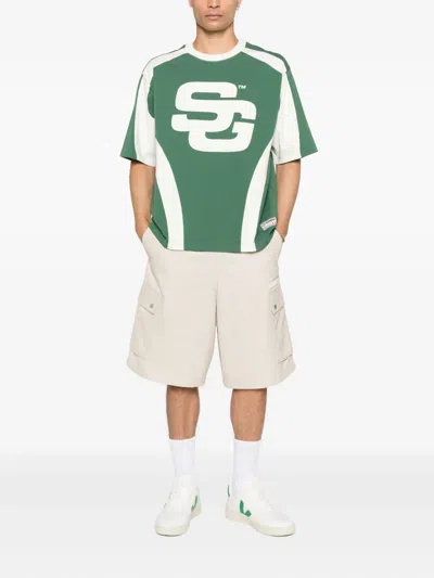 Summer Games Cotton T Shirt With Logo In Green