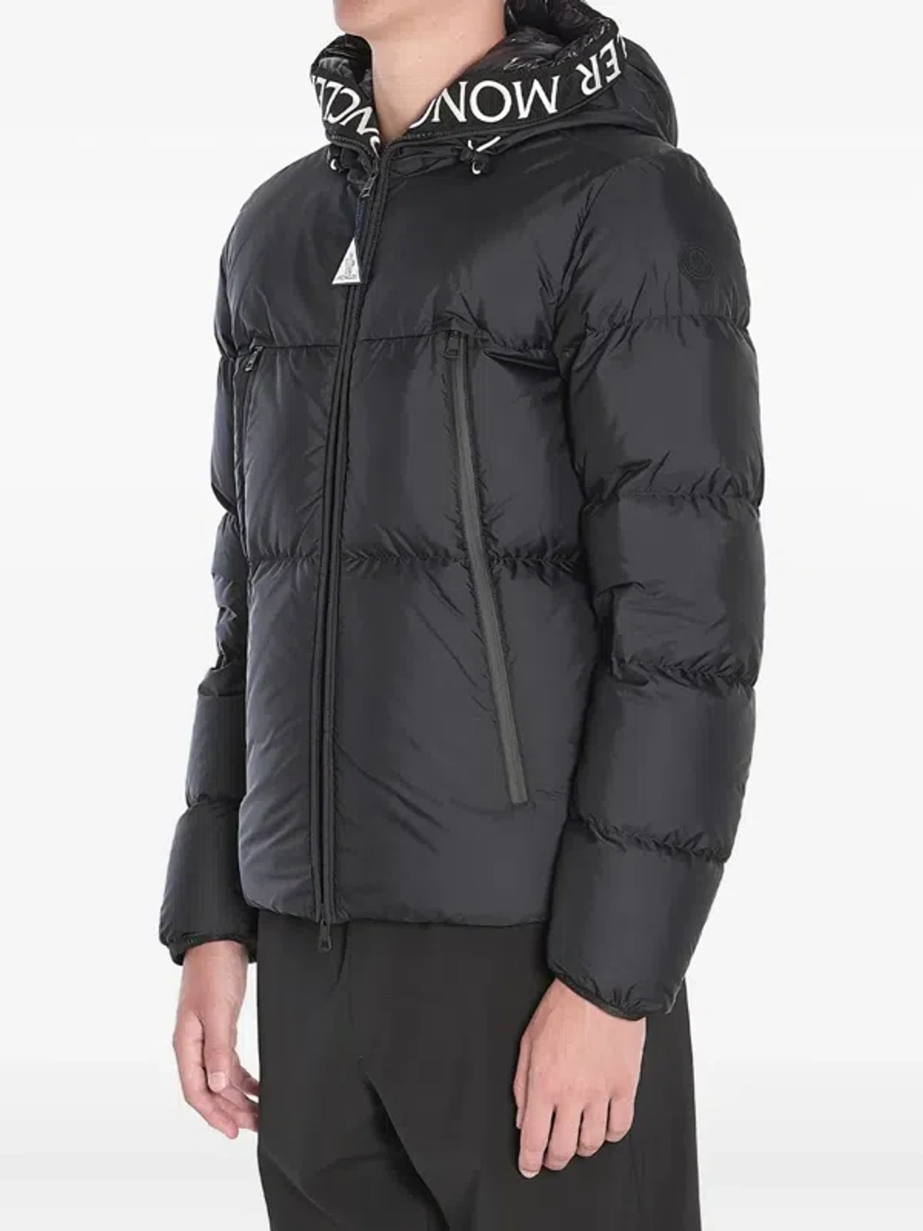Moncler Black Montcla Hooded Short Down Jacket In Blue | ModeSens