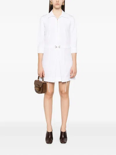Gucci Cotton Poplin Shirt Dress With Embroidery In White