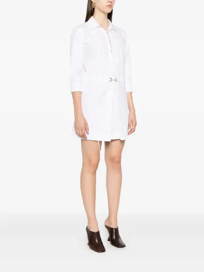 Gucci Cotton Poplin Shirt Dress With Embroidery In White