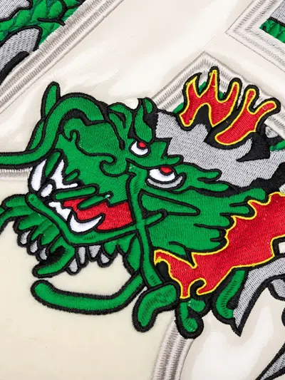 Awake Ny Dragon-embroidered Varsity Jacket In Neutral