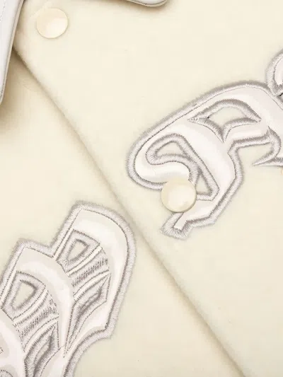 Awake Ny Dragon-embroidered Varsity Jacket In Neutral