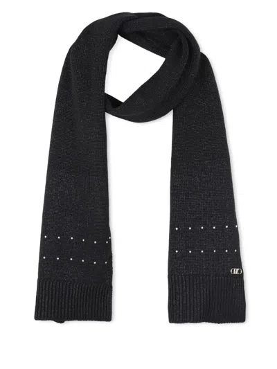 Michael Kors Logo-plaque Scarf In Black