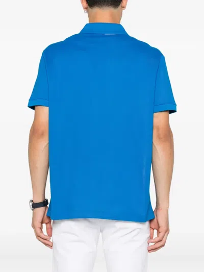 Paul & Shark Short-sleeved Cotton Polo Shirt For Casual Style In Blue