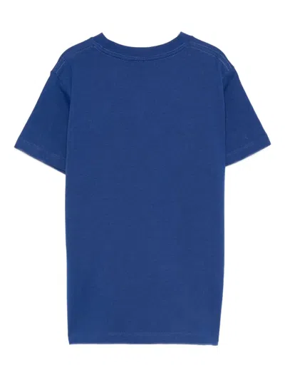 Molo Blue T-shirt For Kids With Smiley In Blue